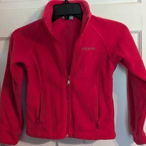 Girls Columbia Hot Pink Barbiecore Full Zip 100% Polyester Jacket sz XS w/Flaws